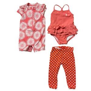 Old Navy | Carter’s Bundle Clothes Baby Girl 18M Orange Swimsuits Pants Floral